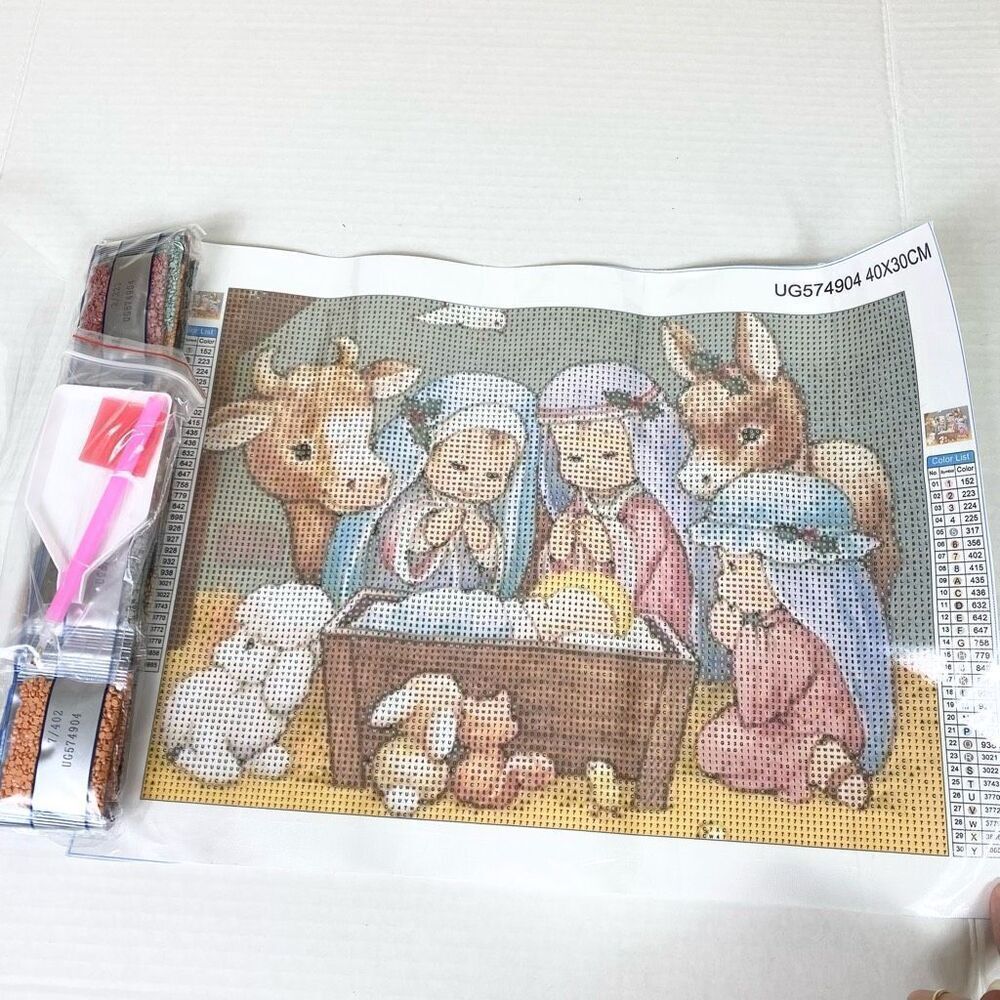 NEW Christmas Nativity Scene DIY 5D Diamond Painting Complete Unopened Kit